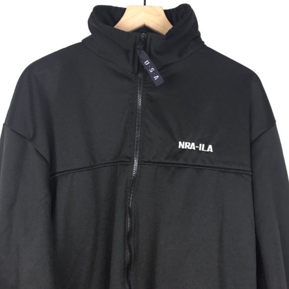 NRA Range Field Jacket ILA Full Zip USA Fleece Lined Solid Black Utility Size XL - Picture 2 of 7